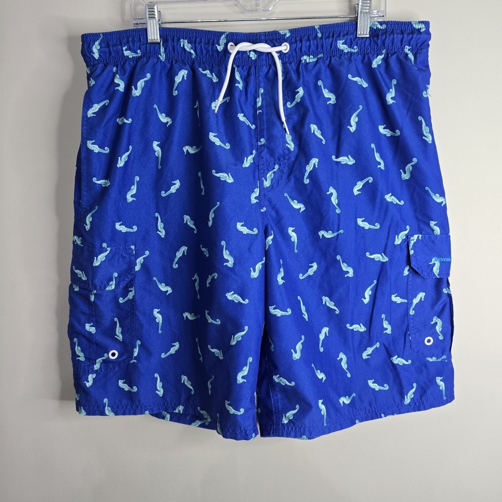 Beverly Hills Polo Club Swim Trunks Bathing Suit Board Shorts Cargo Lined SZ LRG